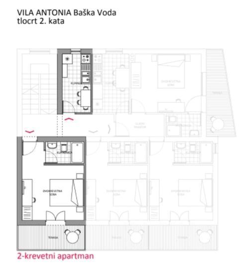 Villa Antonia Baška Voda Exteriör bild