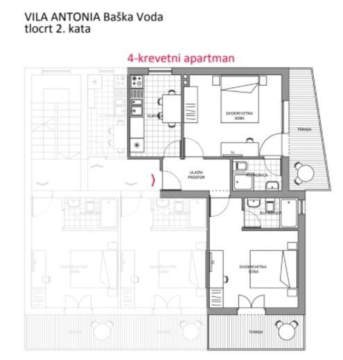 Villa Antonia Baška Voda Exteriör bild